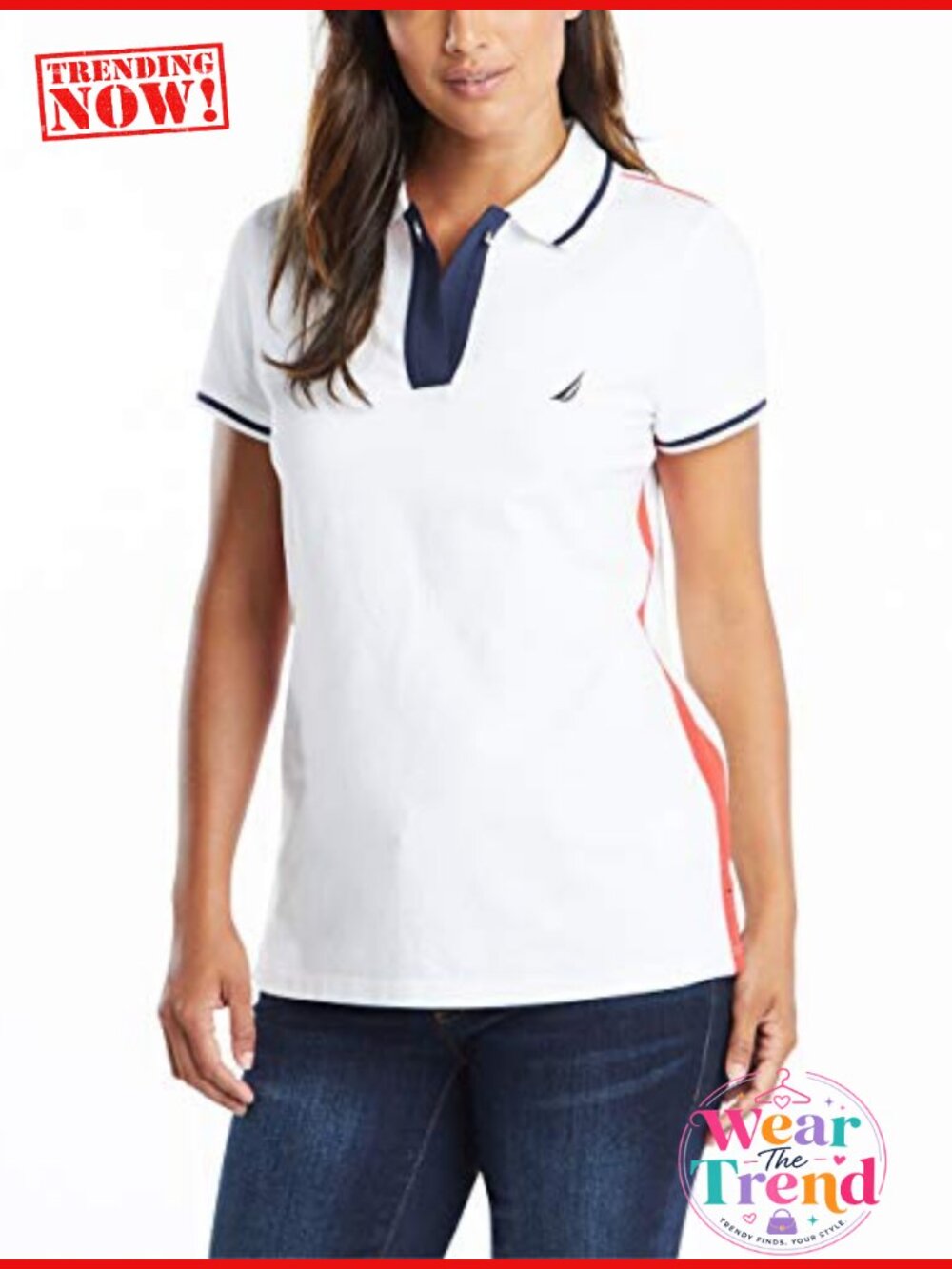 Nautica Toggle Accent Short Sleeve Soft Stretch Cotton Polo Shirt